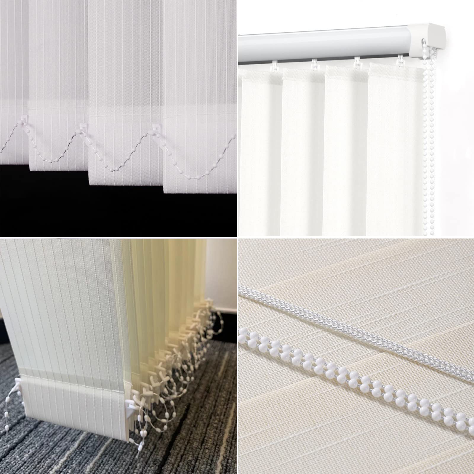 Stores verticaux, 90 mm – Store Complet, Stores en Tissu, Isolation Thermique, Protection UV, Ensemble de Lattes de confidentialité réversibles, pour Chambres, Salon, Salle de Bain, Bureau (