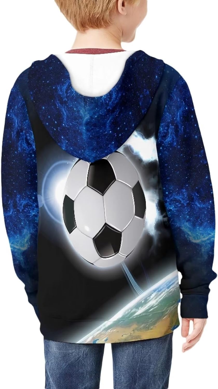 Kids Zip Up Hoodie Casual Outerwear Crewneck Long Sleeve Hooded with Pockets Teens Soft Fall Winter Coats - Image 4