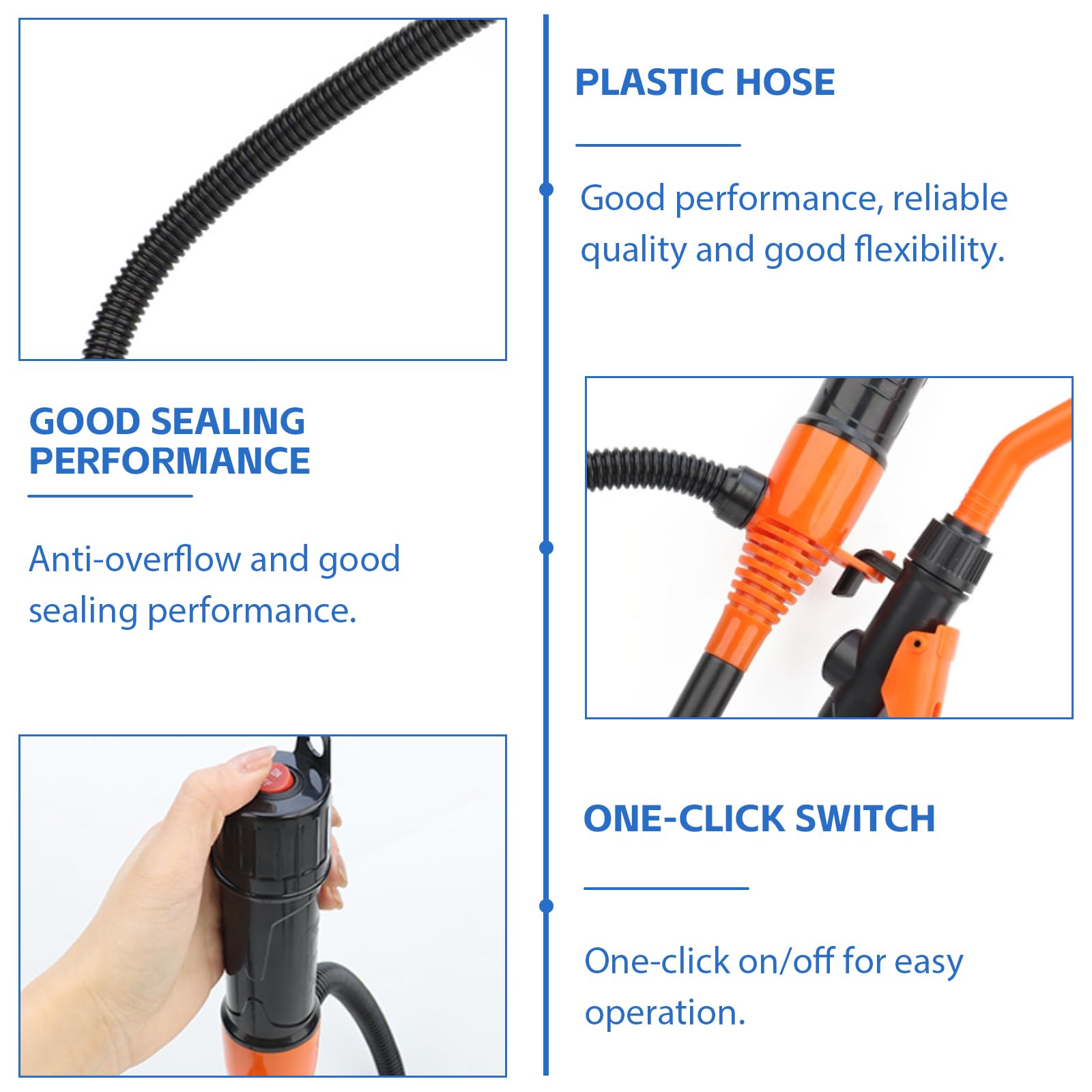 2.4 GPMElektrische Transferpumpe, pompe de transfert de liquide, pompe à essence pour bidon, pompe à essence électrique alimentée par batterie, pompe à bidon, pompe à huile électrique portable pour