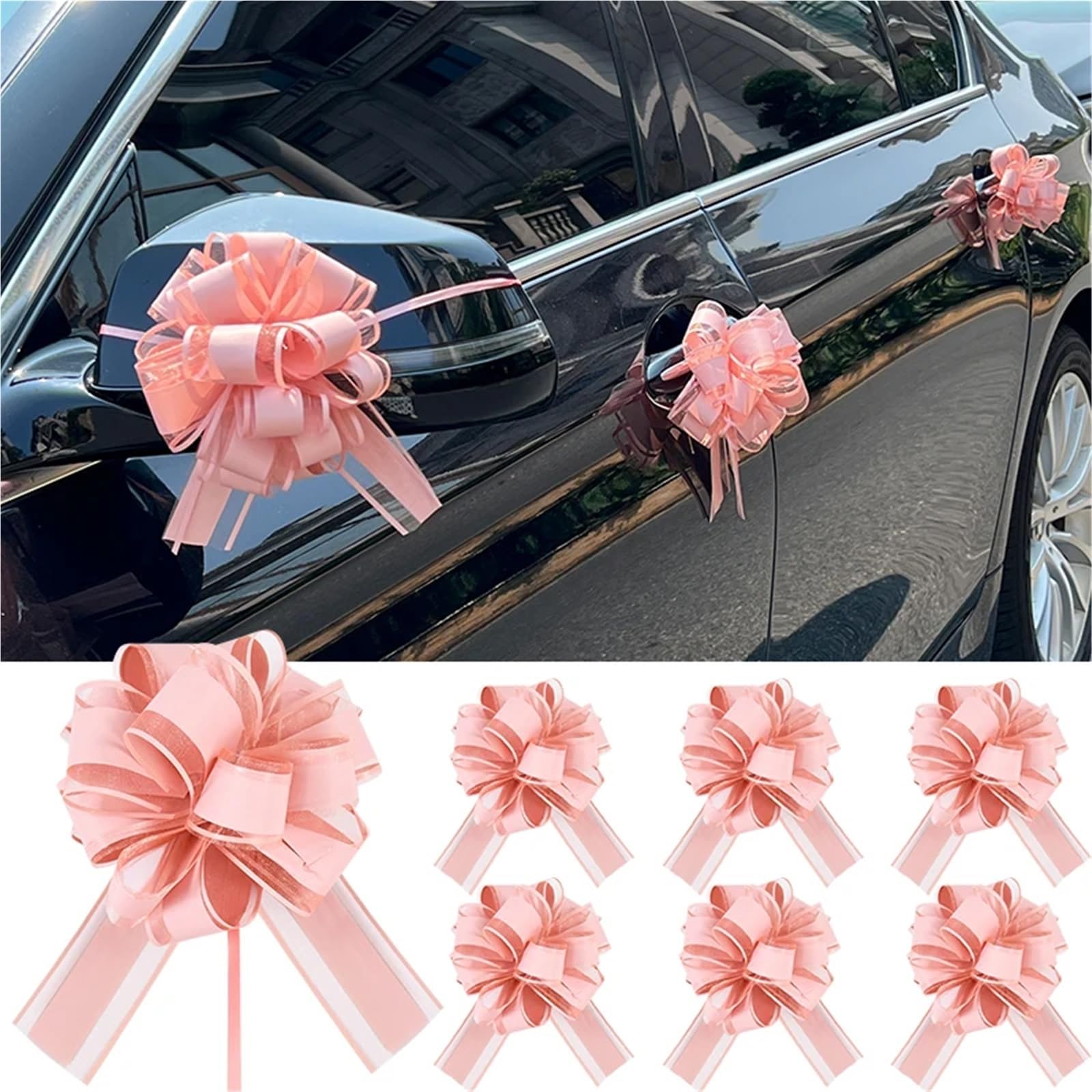 Lot de 10/20 nœuds à tirer pour mariage, voiture, cadeau, chaise, décoration de fête d'anniversaire (couleur 02, 20 pièces)