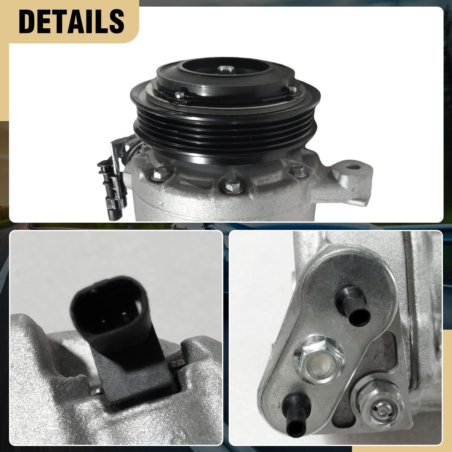 Air Conditioner AC Compressor A/C Clutch Compressor with Silverado 1500 2014-2019, for Sierra 1500, 2014-2017 Silverado 2500, 2015-2020 Suburban/Tahoe/GMC Yukon XL,CO 29134C 197333 197381 20936344