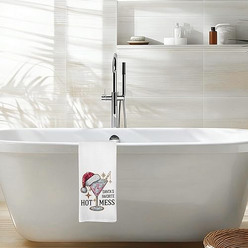 Miniatura 5 de Toallas de cocina de Martini de Navidad, toallas de mano de Navidad, regalos de Martini para mujeres, paños de cocina para cocina, hogar, bar,