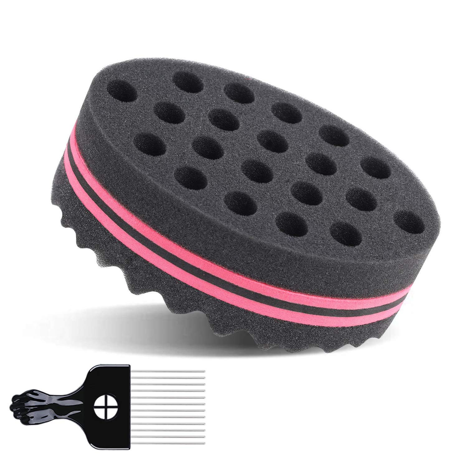 LEADUWAY Big Holes Magic Twist Hair Sponge, Barber Sponge