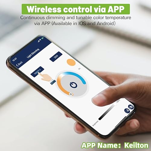 Miniatura 4 de Hykolity Luz LED con sensor de movimiento, tira de luz Bluetooth de 4 pies y 45 W, 3000 K3500 K4000 K5000 K CCT seleccionable, tira de luz regulable