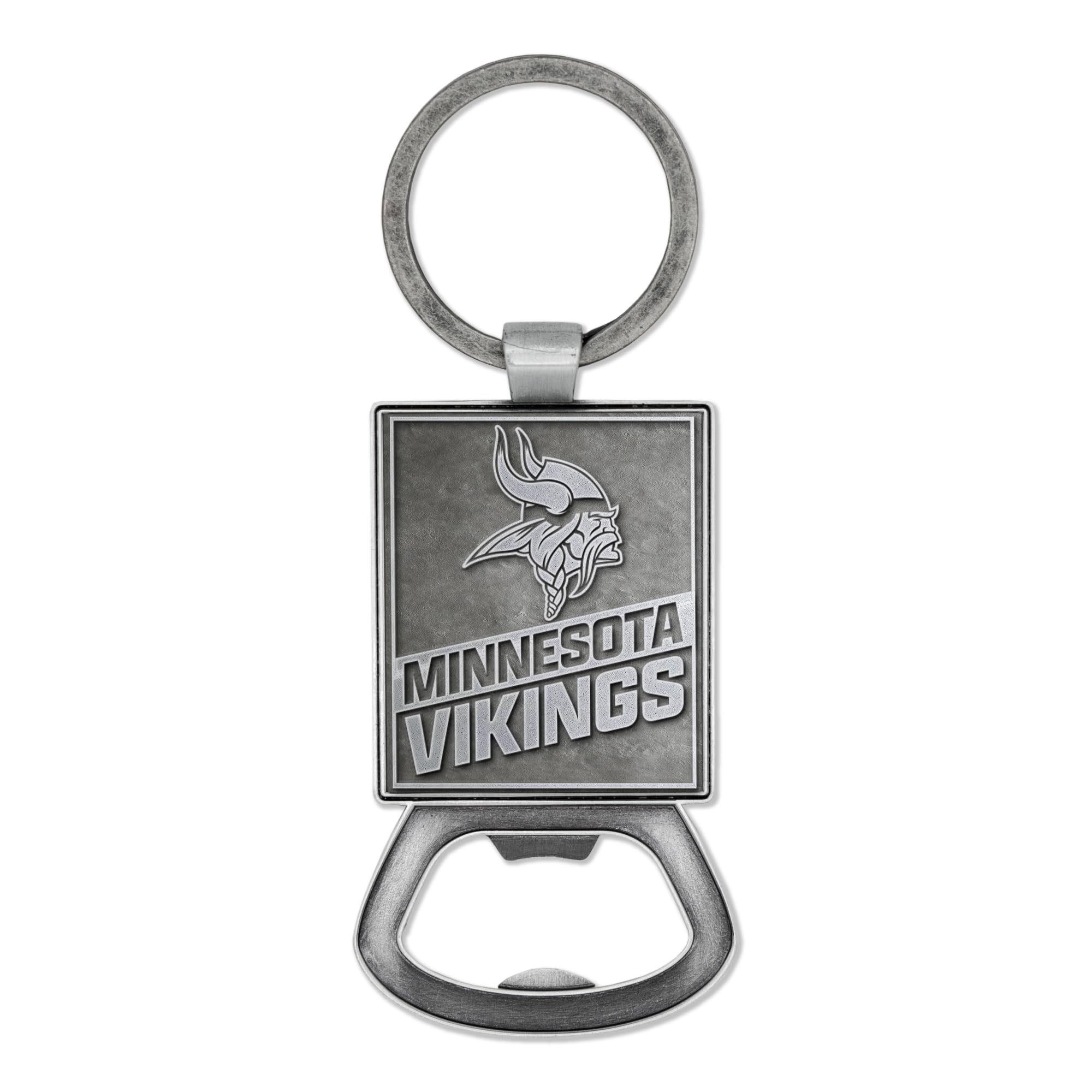Rico Industries NFL Football Minnesota Vikings Pewter Style Bottle Opener Keychain