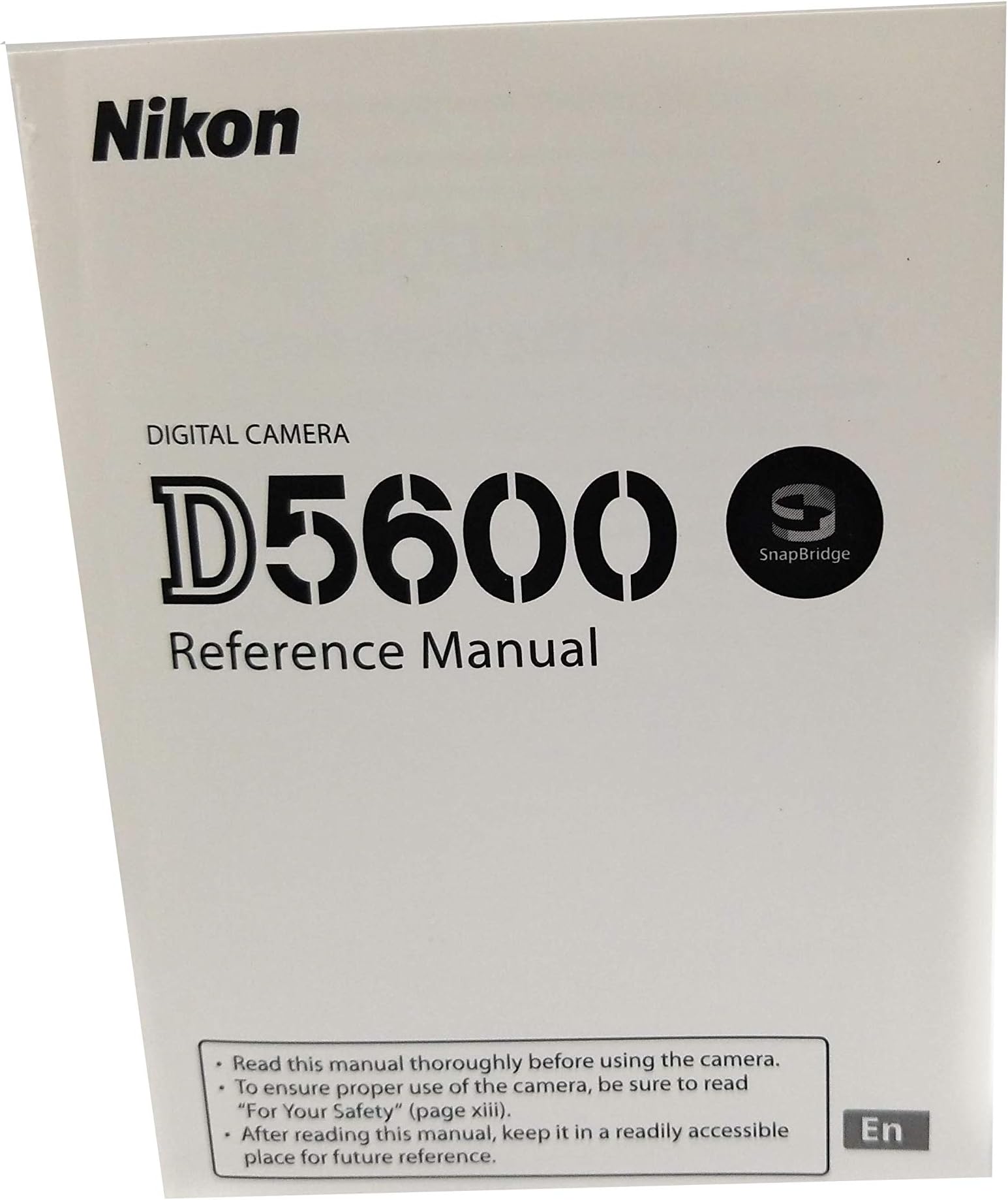 Nikon D5600 Digital Camera User's Instruction Manual Book, Reference Manual