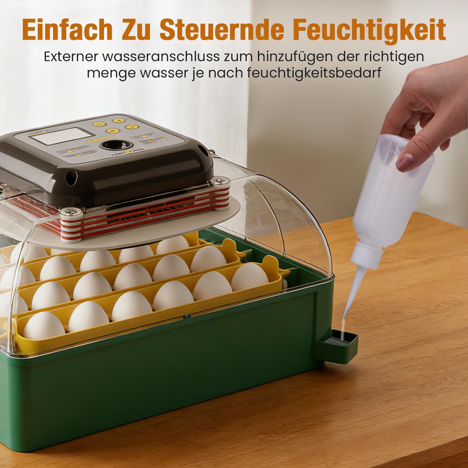 Incubadora automática para 24 huevos, volteo de huevos y control de temperatura