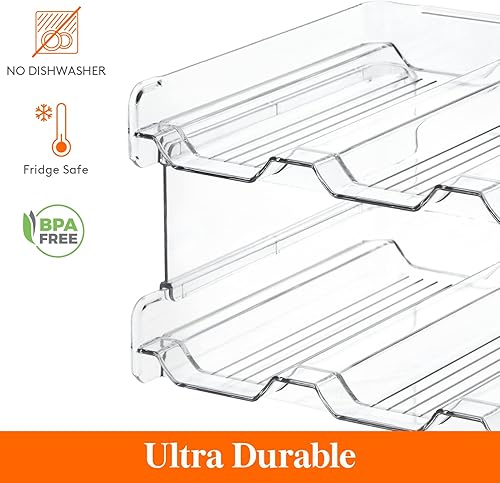 Miniatura 4 de Lifewit Organizador apilable de botellas de agua para gabinete, soporte de plástico para botellas y vasos de hasta 3.8 pulgadas de diámetro,