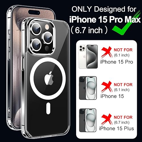 Miniatura 2 de MOZOTER Funda magnética para iPhone 15 Pro Max, compatible con Magsafe Anti amarilleo Fundas delgadas para cargador de batería, funda delgada a