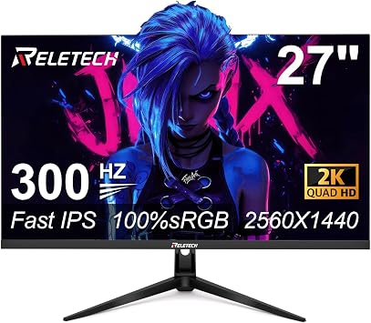 27inch Gaming Computer Monitor,2KQHD 2560x1440 300Hz Monitor, Fast IPS 1ms Response Time, FreeSync&G-Sync, Anti-Blue Light, Ultra Slim, 100% sRGB, DP*2 & HDMI*2 Ports VESA MountG27X Ultra
