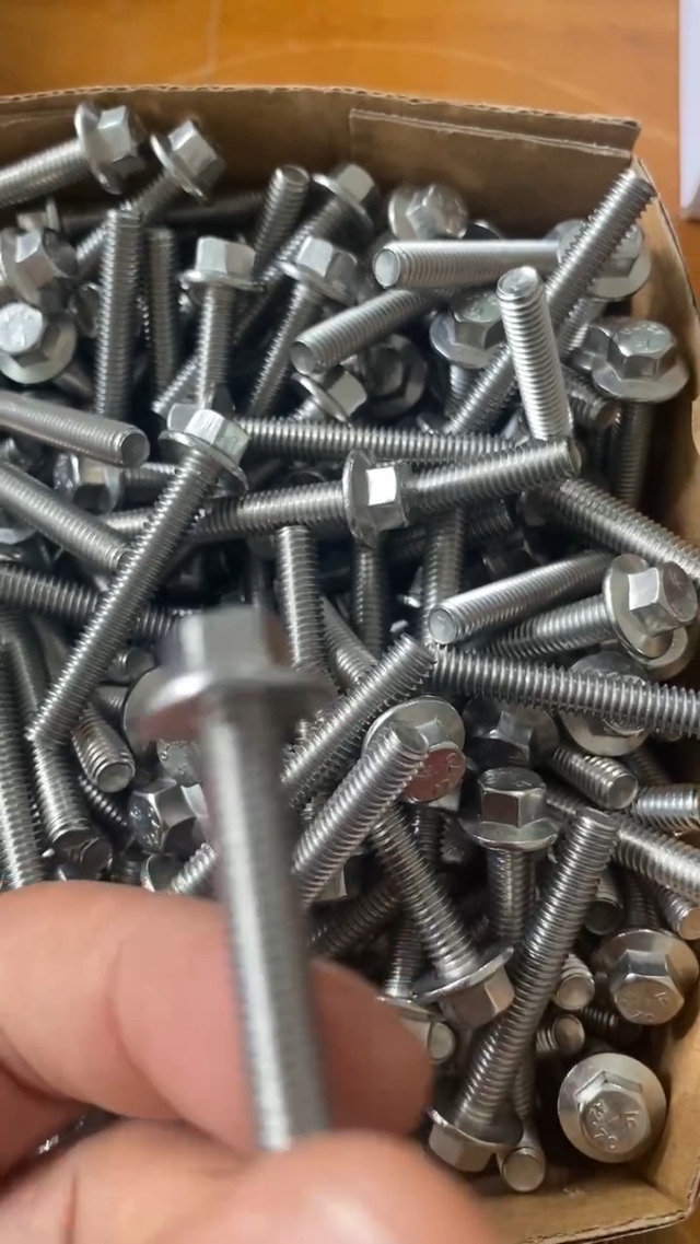 Image of Junter 10pcs M6-1.0 x 40mm A2-70 Flat Bottom Flanged Hex Head Metric Screws