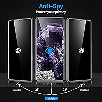 Vista 3 de [Paquete de 2+2 protectores de pantalla de privacidad para Google Pixel 8, protector de pantalla de vidrio templado antiespía y protector de lente