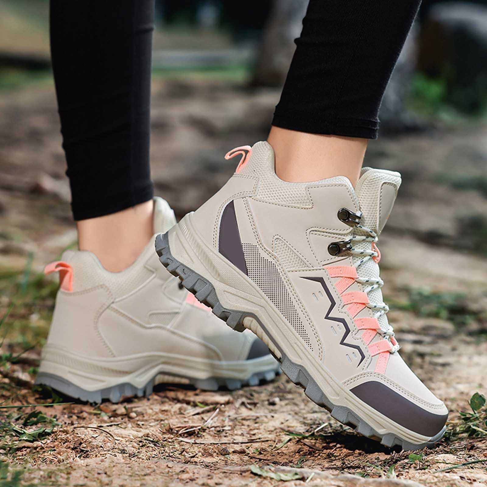 Scarpe da Trekking alla Moda, Alte in Pelle, da Esterno, per Coppie e Avventure di Corsa/1