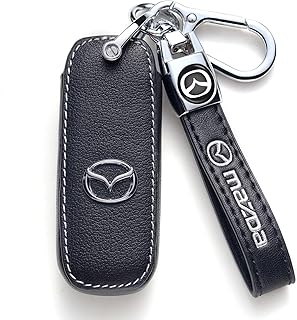 Car Key Fob Case, for Mazda 3 6 8 Miata MX-5 CX-3 CX-5 CX-7 CX-9 4 buttons car key Series Car Key Fob Case Cover Accessories (Positive 4 Button) Black