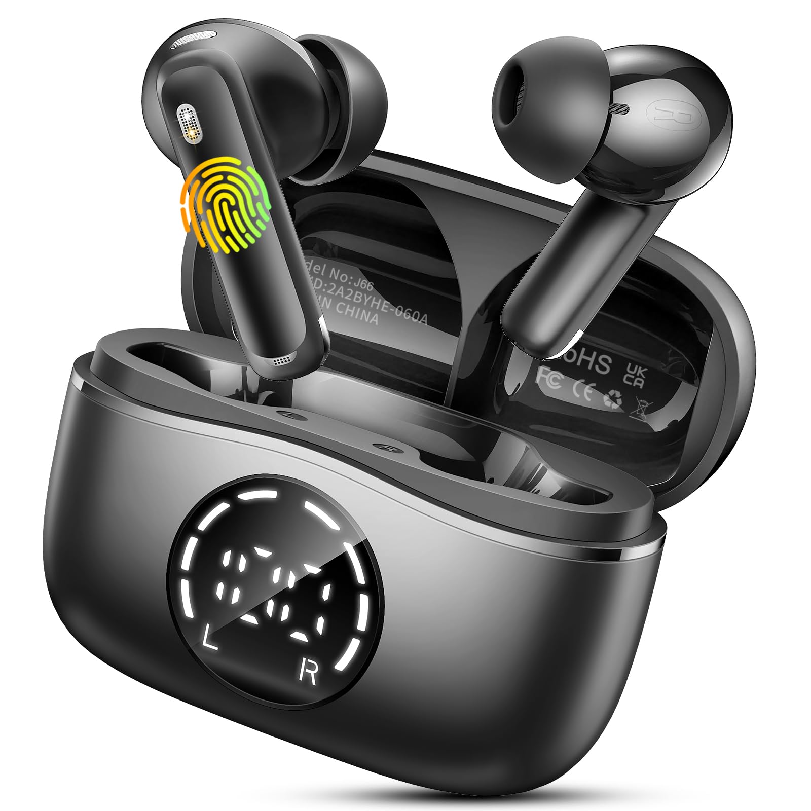 Cuffie Bluetooth, Auricolari Bluetooth 5.4 Stereo HiFi, 48 Ore Cuffie Wireless in Ear con 4 Microfono Cancellazione Rumore, Cuffiette Wireless IP7 Impermeabile, Cuffie Senza Fili per iPhone Android