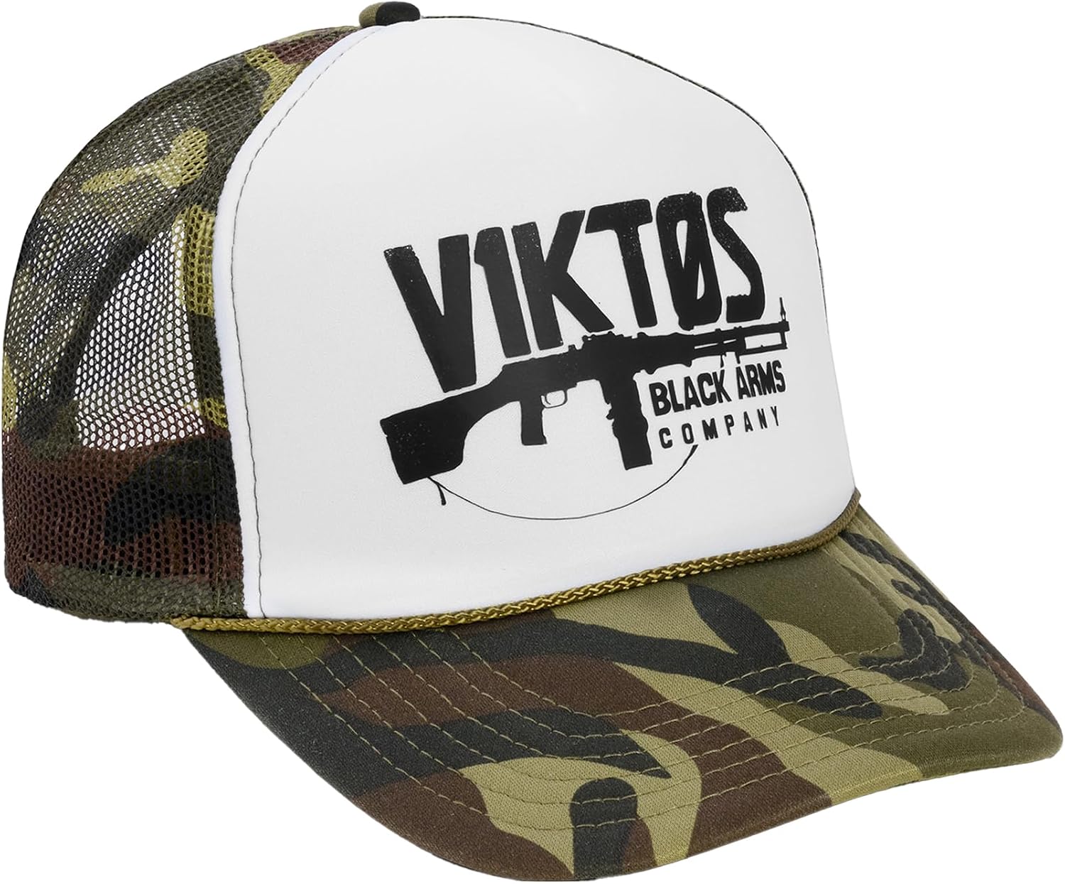 VIKTOS Men's RPD Trucker Hat | Breathable Moisture-Wicking All-Day Comfort Casual Cap with Curved Visor & Adjustable Snapback Woodland Camo