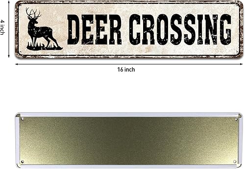 Miniatura 2 de SOYAVE Letrero de metal con diseño de ciervo de metal retro retro para decoración del hogar, letrero de advertencia de calle y carretera, decoración