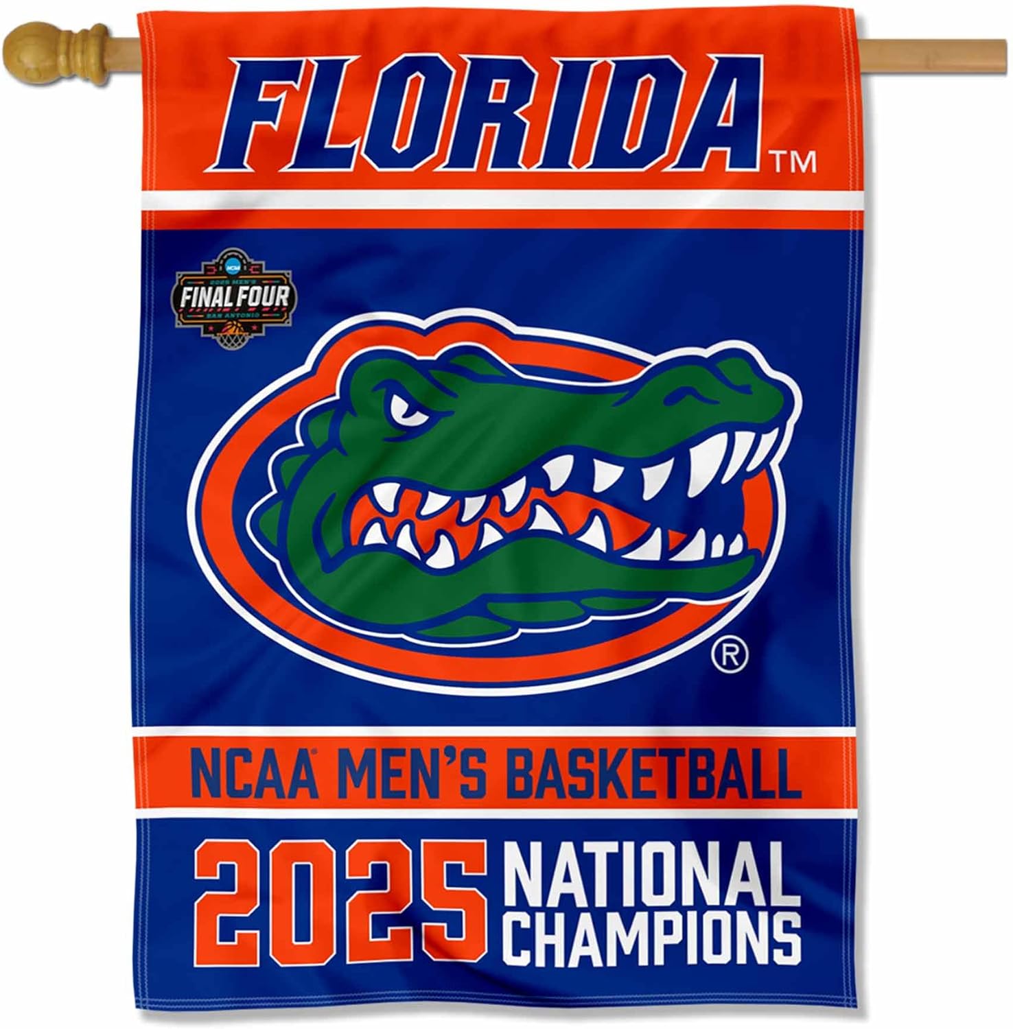 Florida Gators 2025 Basketball National Champions Double Sided House Banner Flag