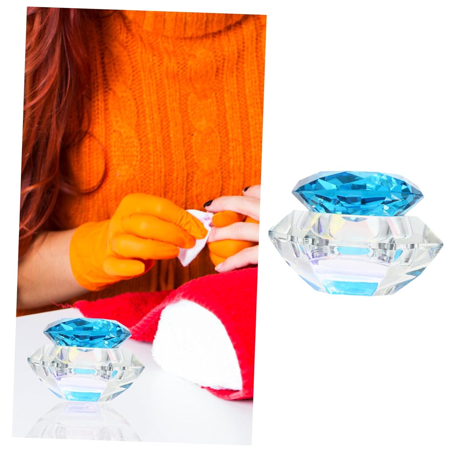 for Manicure Nail Bowl for Soaking Crystal Lid Diy Nail Art Tools Glass Art Use Cup