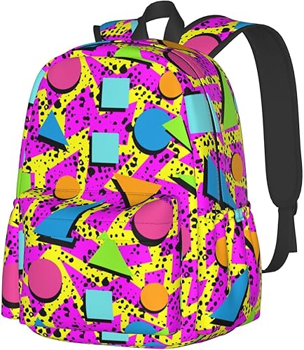 Miniatura 8 de Mochila para laptop, mochila multiusos para hombres y mujeres, viajes, senderismo, Retro 80s 90s, Mediana, Retro 80s 90s