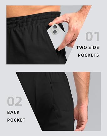 Pudolla Men's Lounge Shorts with Pockets 9 Lightweight Sweat Jersey Shorts for Men Workout Gym Athletic