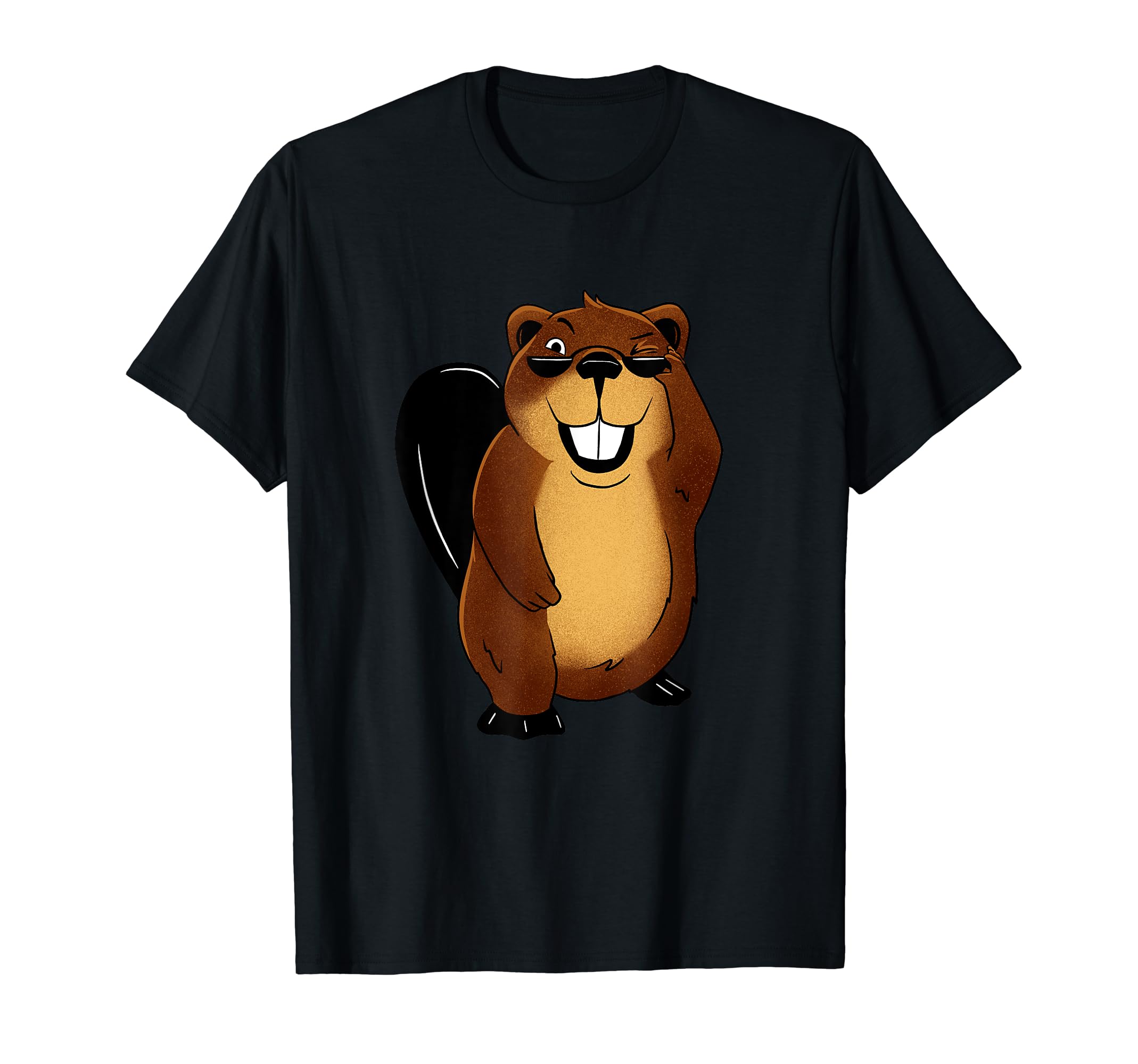 Eyecatching Beaver Playful Blinking Mascot T-Shirt