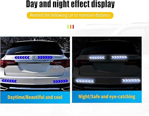 Miniatura 3 de 12 calcomanías reflectantes de flecha, decoración de arañazos en el cuerpo, señal de advertencia de seguridad nocturna, apto para automóvil, SUV,