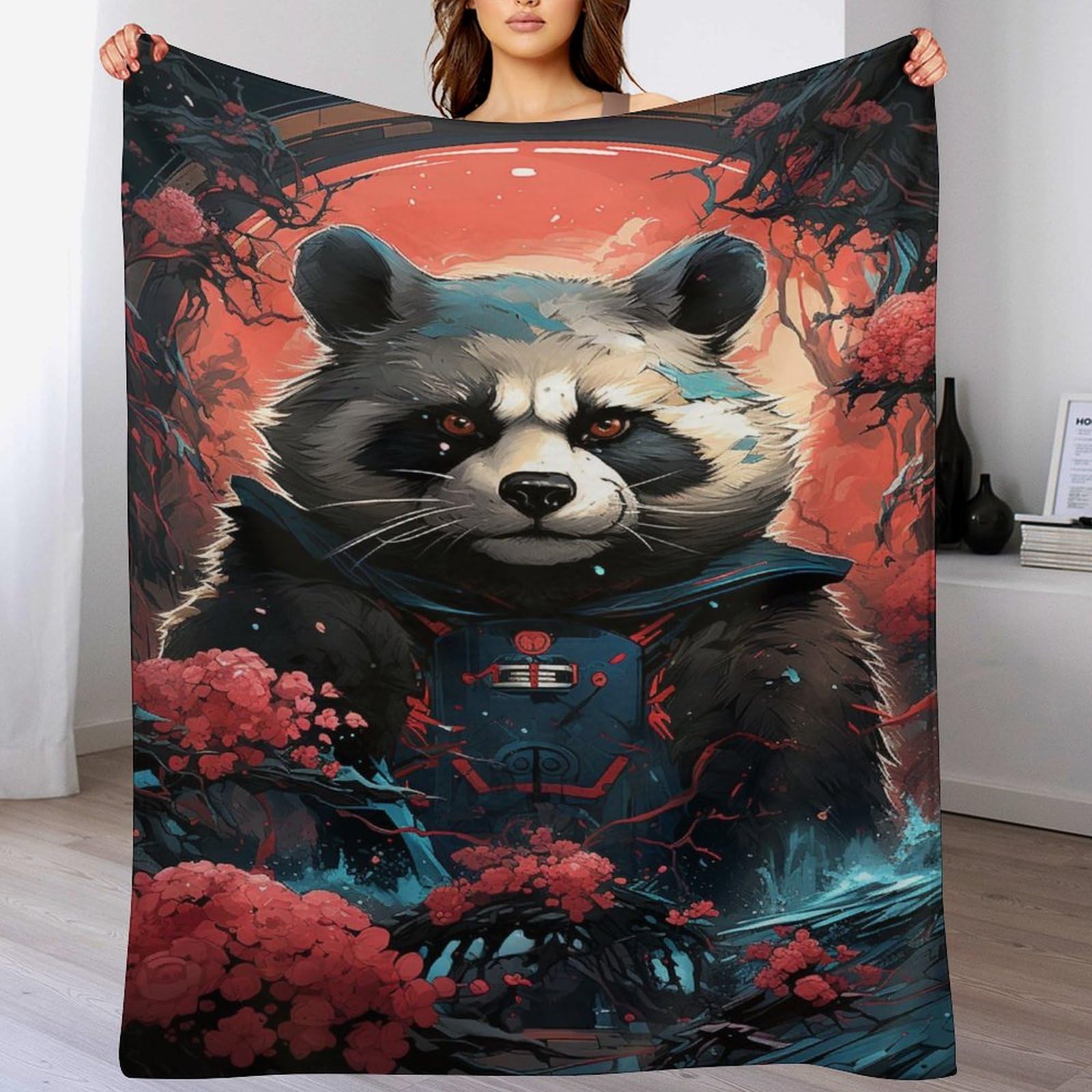 Couverture panda cadeau parfait enfant plaid flannel douce pour lit