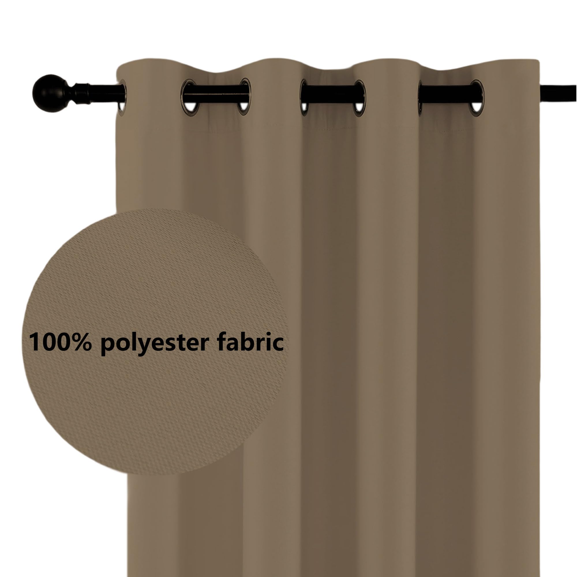 Rideau Thermique - Rideau Occultant 200 x 350 cm Isolation Thermiques, Tissu Doux et Infroissable Salon Doux et Esthétiques, Décoration Maison pour Salon Chambre, Gris Clair