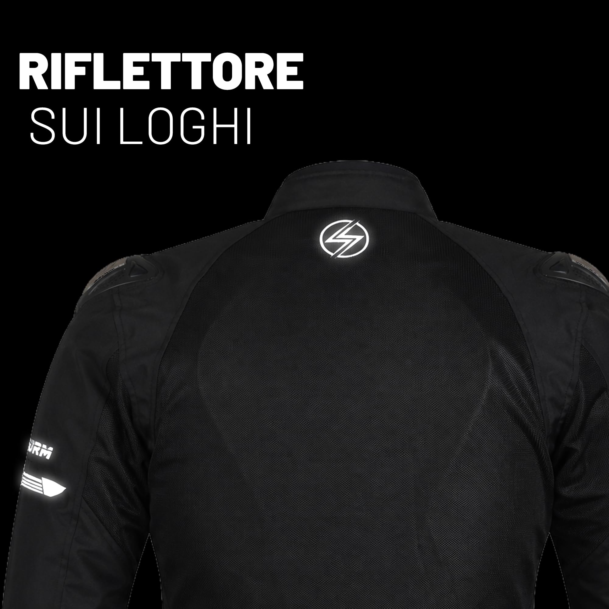 STORM Giacca Moto Estiva Uomo con Protezioni CE Omologate Giubbotto Moto Estivo in Rete Traspirante con Paraschiena, Protezioni Spalle e Gomiti Rimovibili