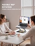 Lamicall Adjustable Laptop Stand for Desk - [360° Rotatable] Foldable Ergonomic Computer Stand, Aluminum Laptop Riser for Office Home fits MacBook Air Pro, Dell XPS, HP, Tablets (10-17.3''), Mom Gift
