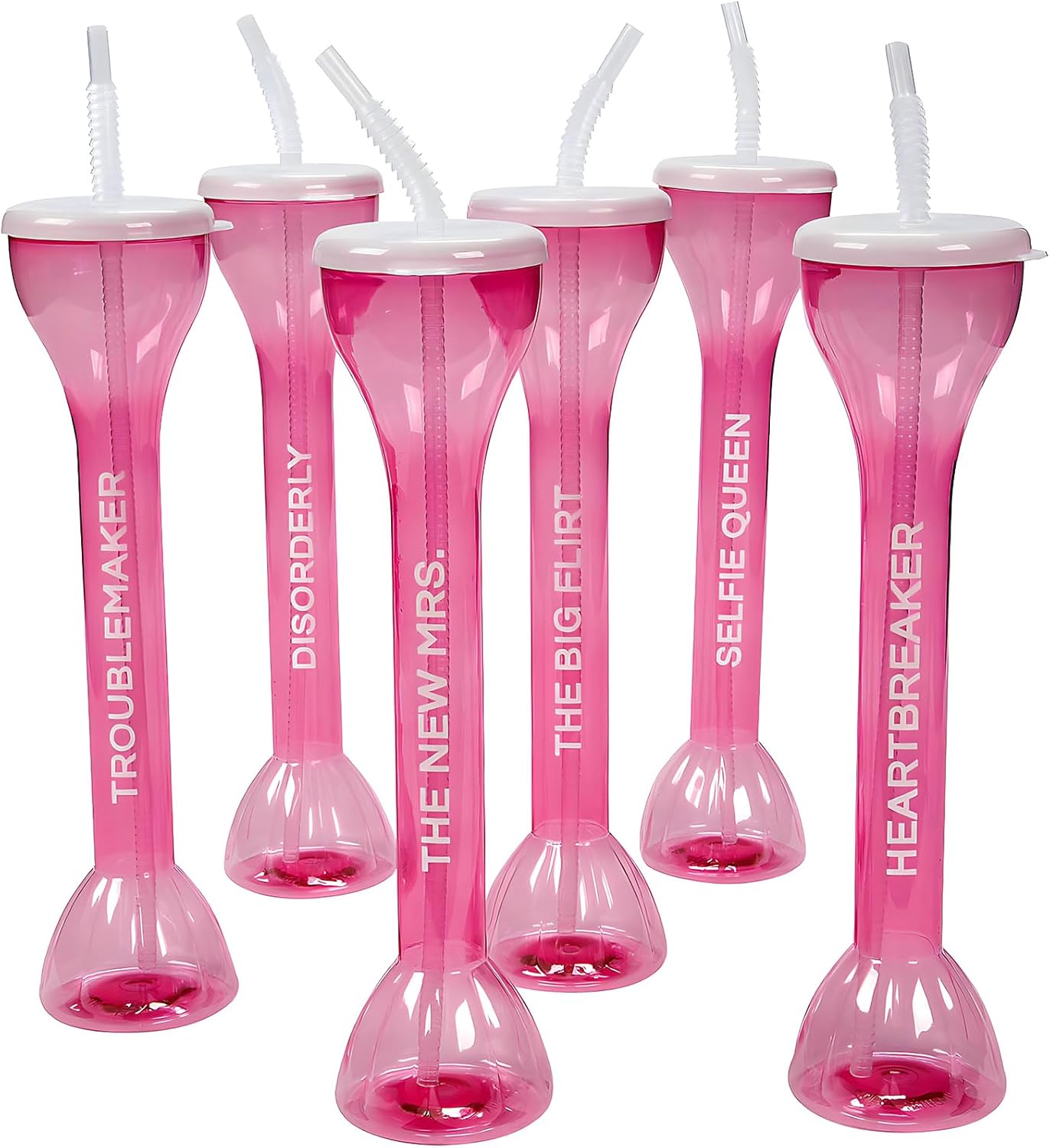 Fun Express Bridal Party Plastic Yard Glasses - 6 count