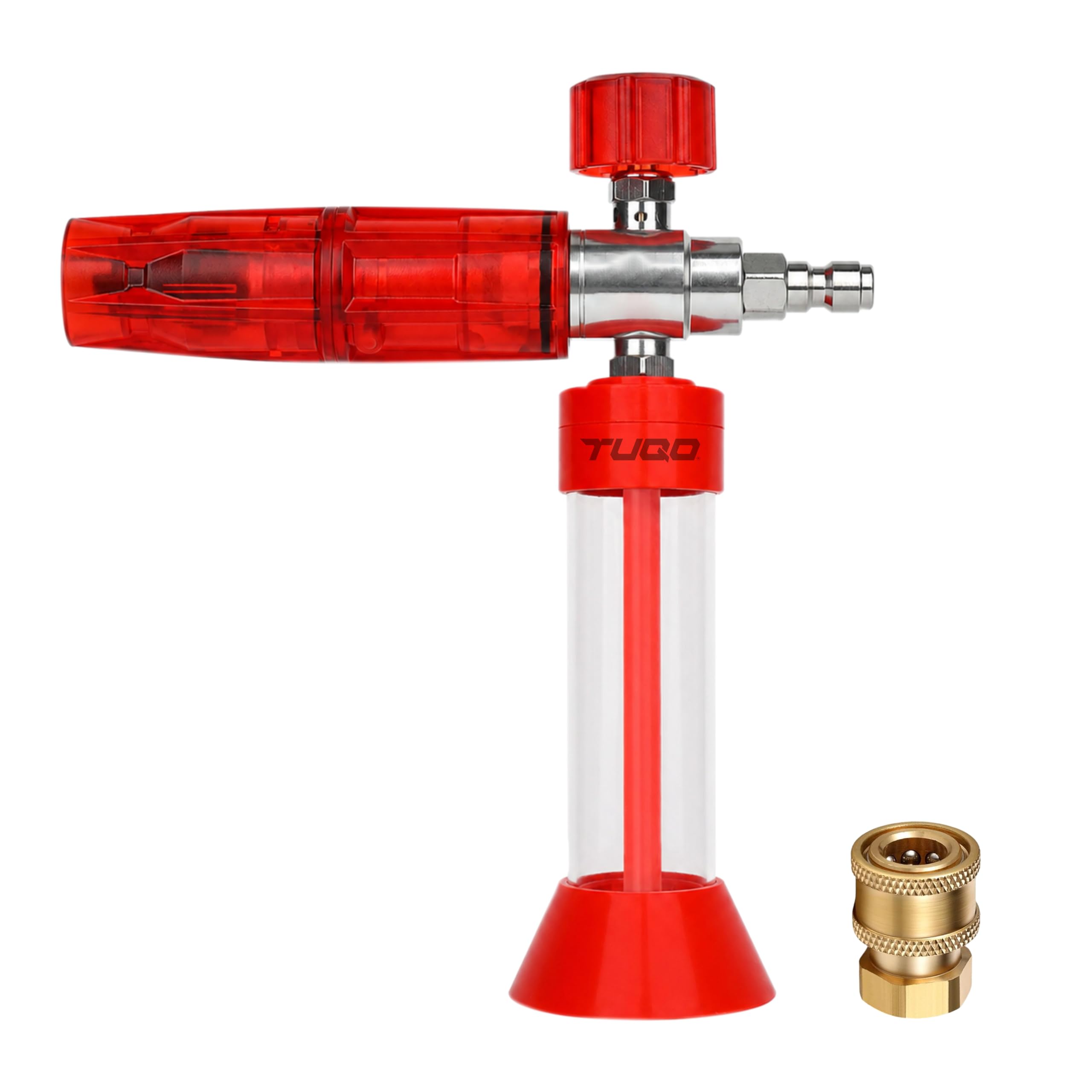 Tuqo New Professional Series Adjustable Pro Foam Cannon for Thick Foam | 1.25mm Orifice | Nano Size Poratble Lance for High Pressure Washer | 1/4'' Stainless Steel Quick Plug | TFL400-image-16