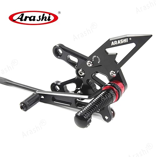 Miniatura 150 de Arashi reposapiés para motocicleta, accesorios ajustables, juego de reposapiés traseros Negro