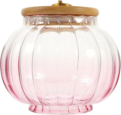 Miniatura 10 de Kichvoe Tarros de almacenamiento de vidrio, recipientes herméticos para almacenamiento de alimentos, 20.3 fl oz, recipiente decorativo con tapa de