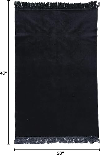 Miniatura 2 de Modefa Janamaz - Alfombra de oración islámica turca de terciopelo para hombres y mujeres, sajada musulmana tradicional, regalo de Ramadán o Eid,