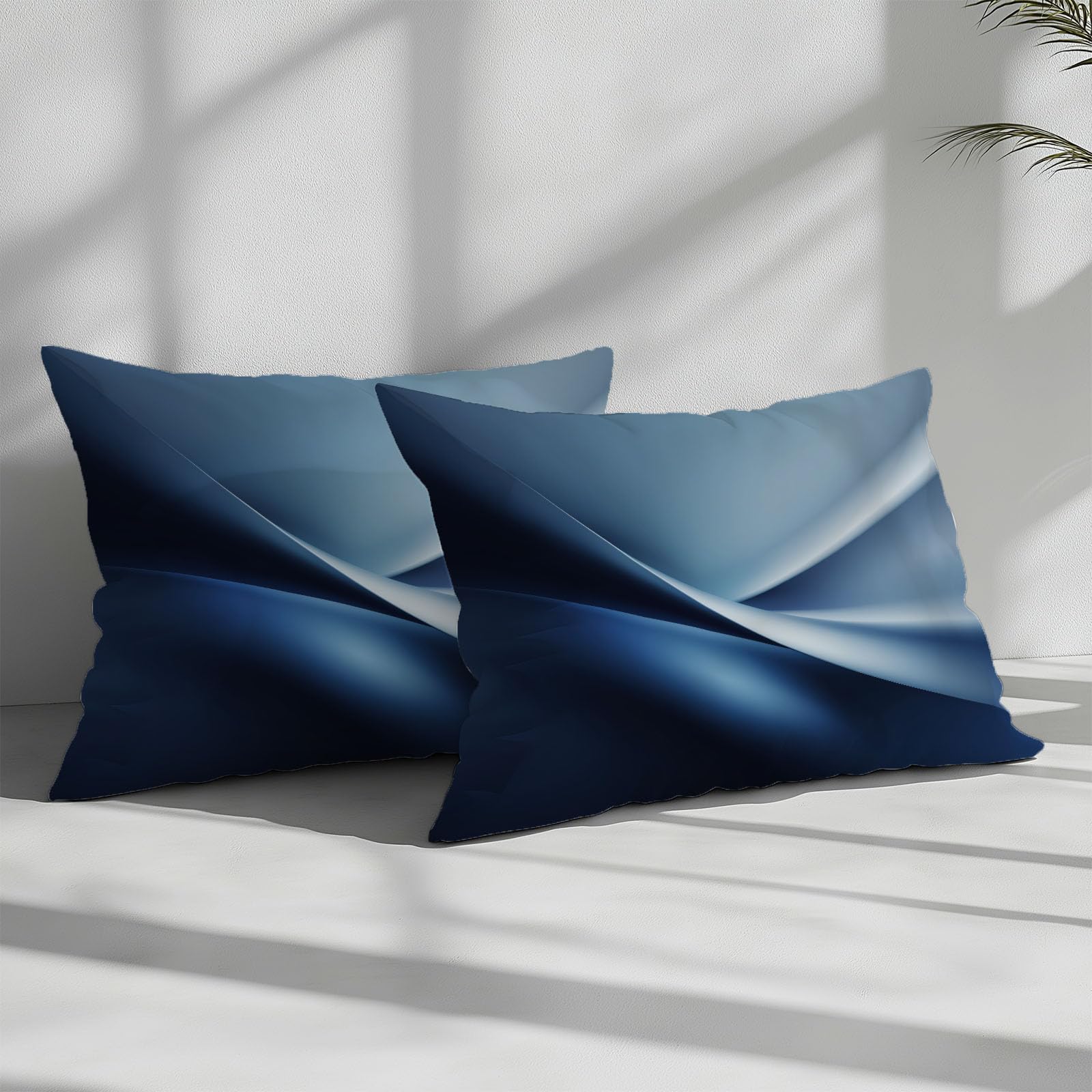 Set copripiumino matrimoniale blu, moderno e minimalista a onde fluide, in morbida microfibra, con chiusura a cerniera e lacci agli angoli, facile da pulire, set di biancheria da letto di qualità