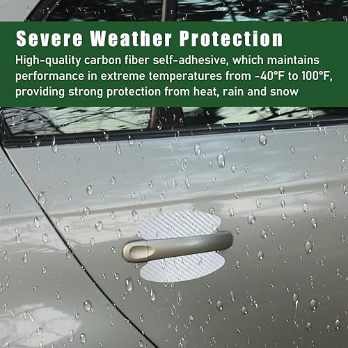 Miniatura 3 de 4 calcomanías para manija de puerta de automóvil, películas protectoras de fibra de carbono que no dejan marcas, protector de taza de puerta