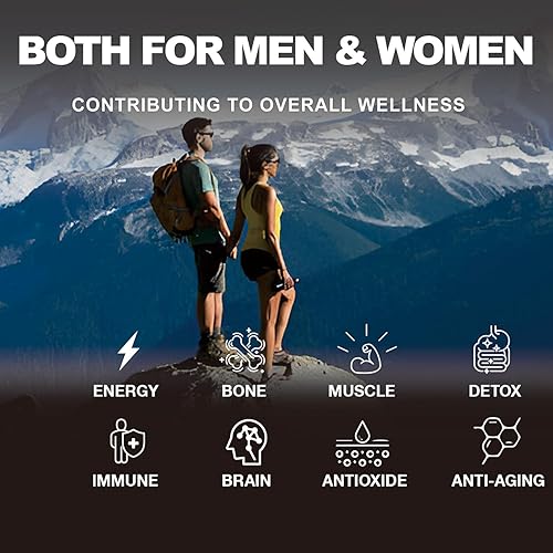 Miniatura 7 de Shilajit Cápsulas para hombres  50% ácido fúlvico, más de 85 minerales traza del Himalaya puro, extracto de resina Shilajit con musgo marino,