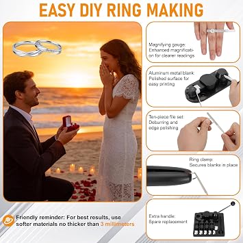 18 Pcs Ring Bender, Complete Ring Bender Tool Rings Bending, Spoon Rings Maker Machine with Nylon Mold, Multi-Functional Ring Earring Bending Tool, Sizer Measuring Tools Suitable for Gift-Giving
