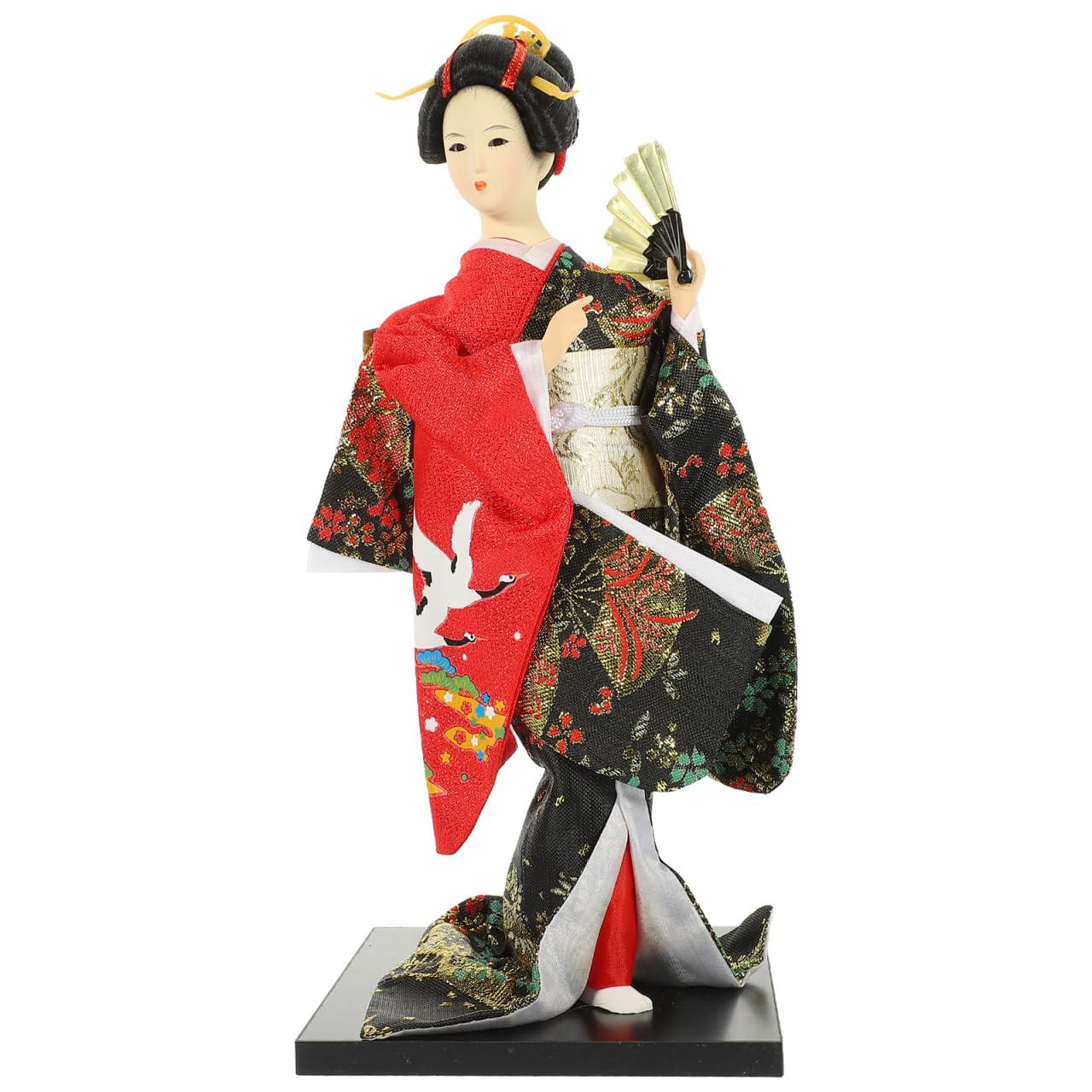 STOBOK 1Pc Japanese Kimono Geisha Doll – Handmade Cloth Small Figurines for Home Decor, Garden Bonsai, and Gifts, 11.81 Inches Tall