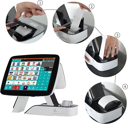 Vista 5 de (Enviar desde Estados Unidos) POS Caja registradora 15 '' pantalla táctil Windows PC con incorporado 2 1/4 '' impresora térmica de recibos