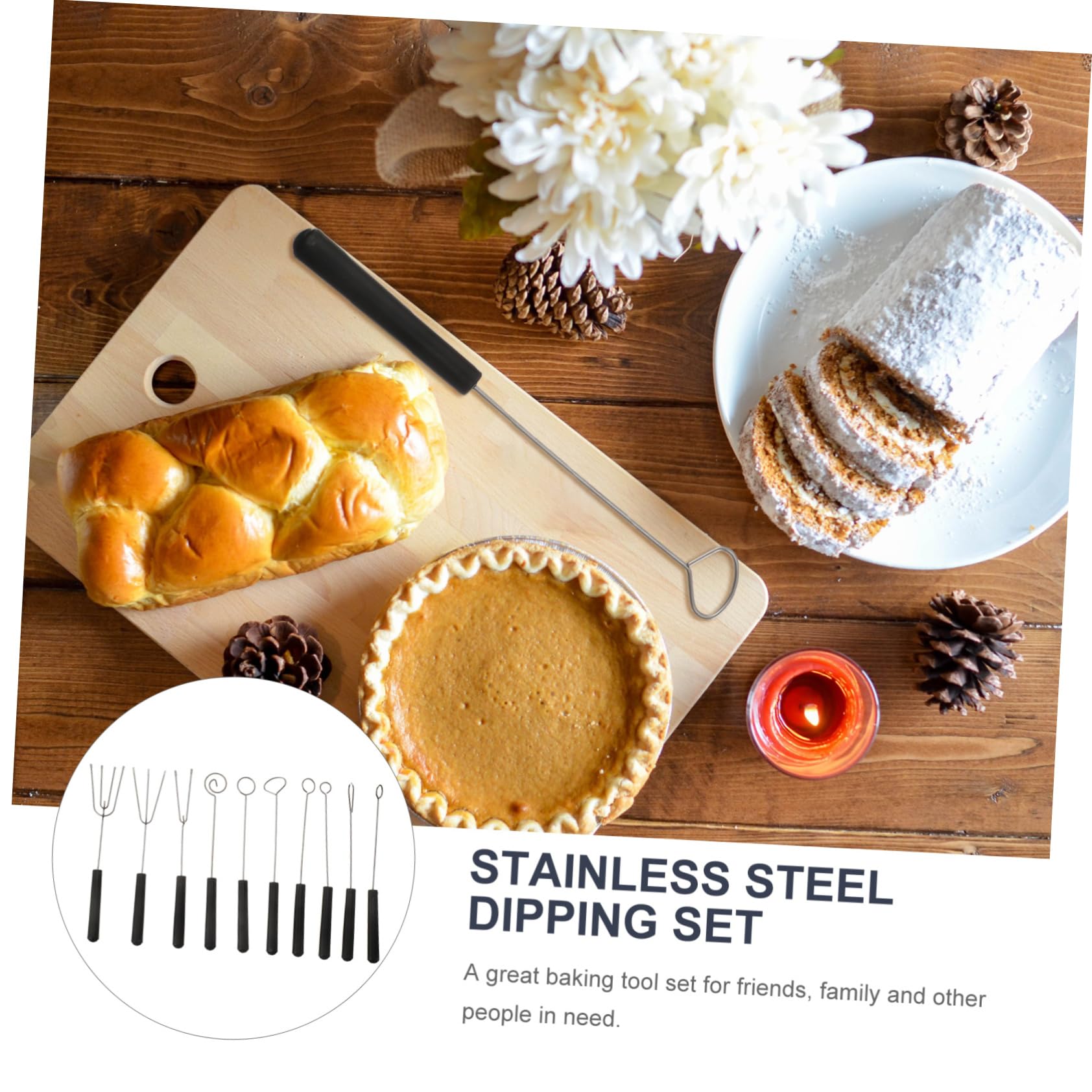 10pcs Chocolate Fork Kitchen Gadget Chocolate Dipping Tools Chocolate Pick Kitchen Dipping Tool Kitchen Tool Bbq Baking Tool Diy Decorating Tool Candy Dipping Fork Baking Supplies