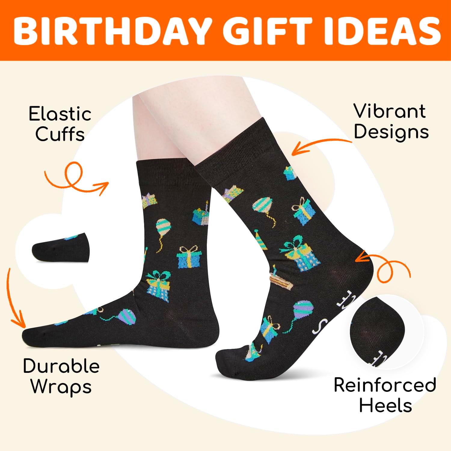 HAPPYPOP 65TH 70TH Birthday Gifts - 61 62 63 64 65 66 67 68 69 70 Socks with Greeting Card - Image 4