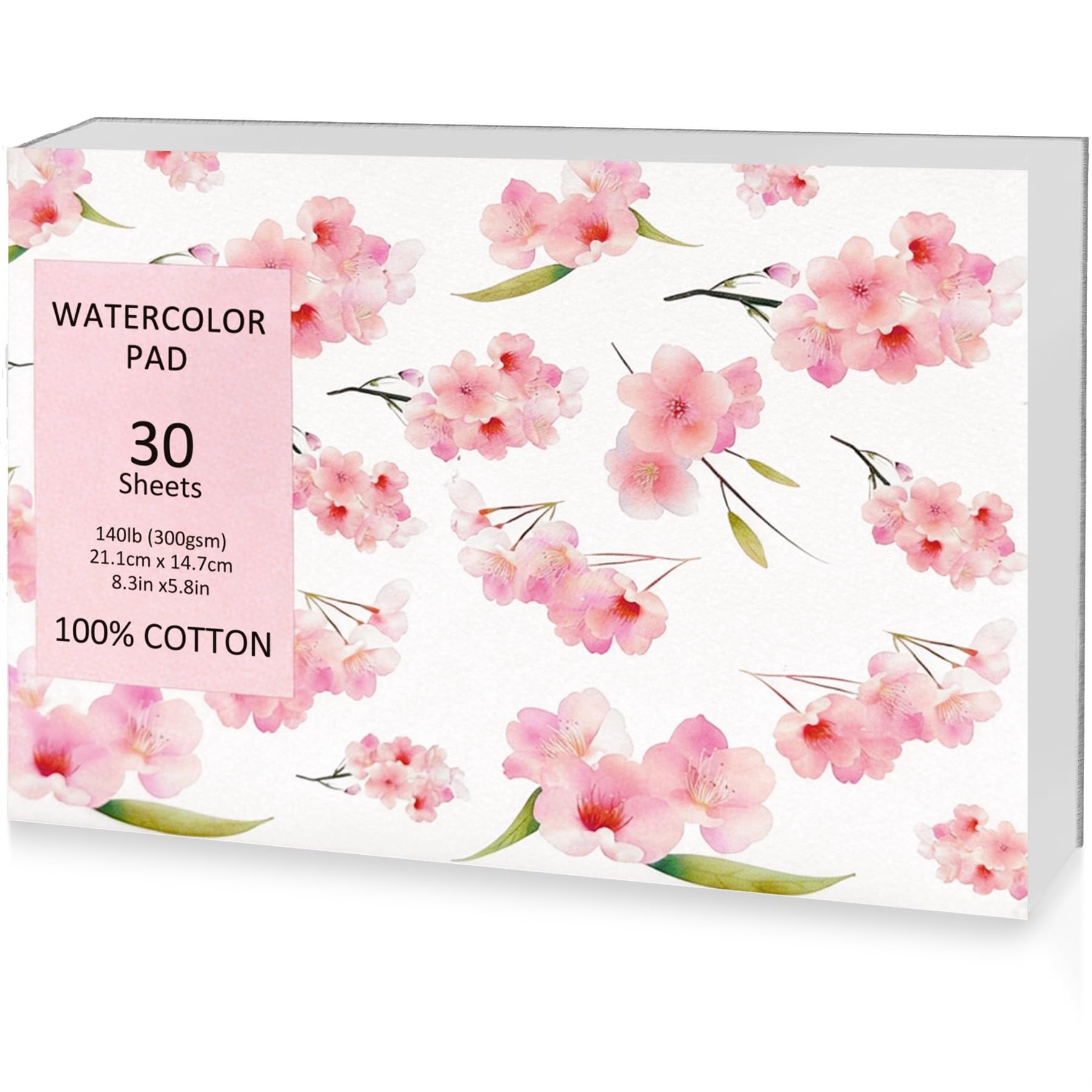Bitone Red Watercolour Paper Pad 300Gsm,A5 Cotton Watercolour Sketchbook 30 Sheets Cold Press Water Colour Paper For Artist Student, Artistic Painting Drawing, Mixed Media Sketching