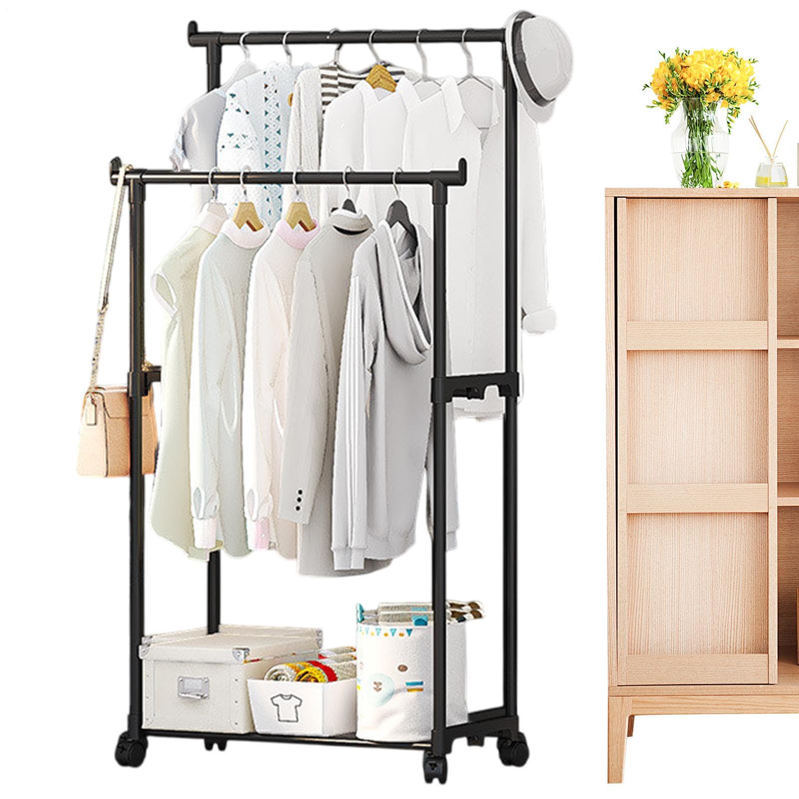 Portant vêtements organisateur mobile multifonction et rangement de chaussures
