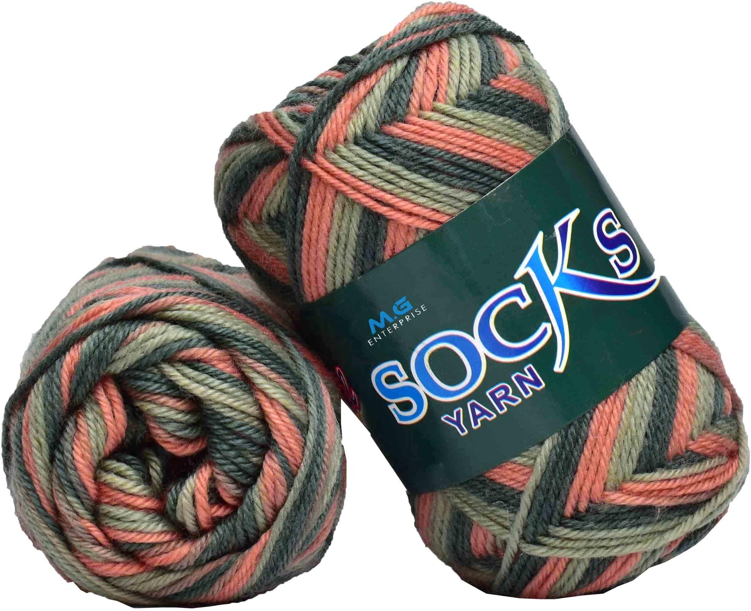 M.G ENTERPRISE Premium Socks high Strength Nylon Yarn Suitable for Socks, Accessories, and Home Decor. 200 gm Aloevera, Suitable for Both Crocheting & Knitting. BAC