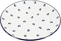 Vista 19 de Blue Rose - Plato mágico mágico de hoja perenne azul - 10.5 pulgadas de diámetro - Plato llano de cerámica polaca, diseño festivo para vajilla