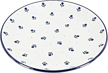 Blue Rose Polish Pottery Blueberry Dinner Plate