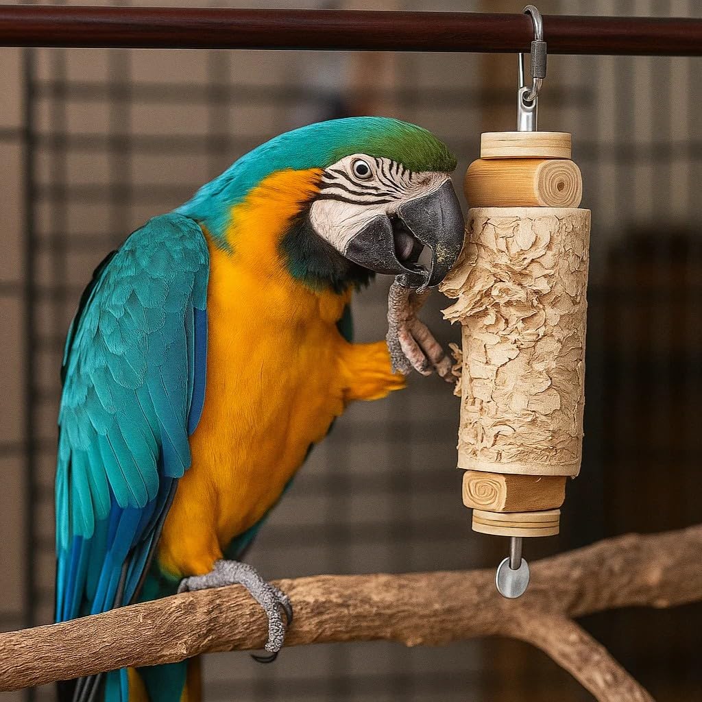 Vogel Spielzeug Swing Toys Shred Swing - 20 Stück, Small (Ø 50 mm, 170 mm) - Palmblatt biologisch abbaubar - Für Papageienkäfig, Vogelkäfig Zubehör, Vogelschaukel & Vogel Zubehör für Käfig